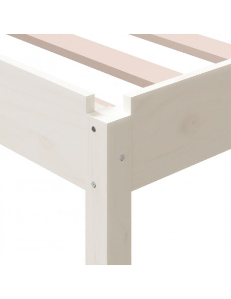 Letto Impilabile Bianco 100x200cm in Legno Massello di Pino