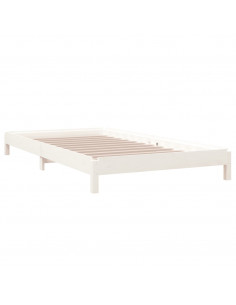 Letto Impilabile Bianco 90x200cm in Legno Massello di Pino 2