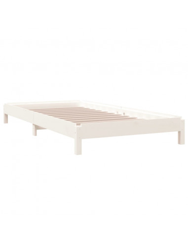 Letto Impilabile Bianco 90x190 cm in Legno Massello di Pino