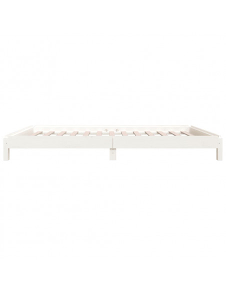 Letto Impilabile Bianco 90x190 cm in Legno Massello di Pino