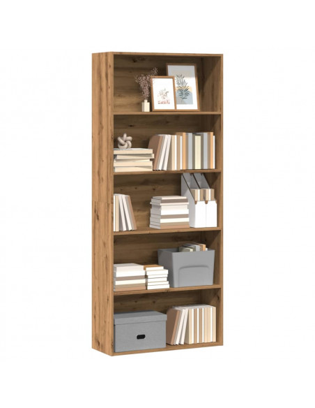Libreria Rovere Artigianale 80x30x189 cm in Legno Multistrato