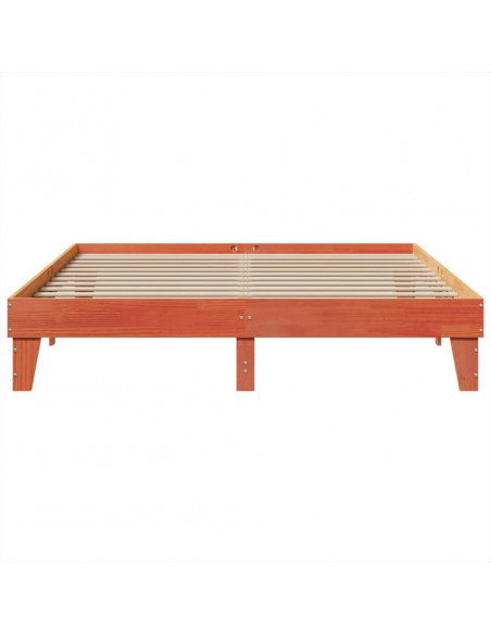 Letto senza Materasso Marrone Cera 200x200 cm in Legno di Pino