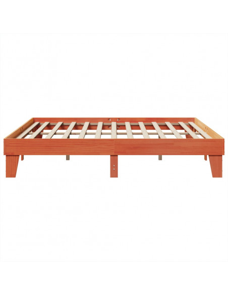 Letto senza Materasso Marrone Cera 200x200 cm in Legno di Pino