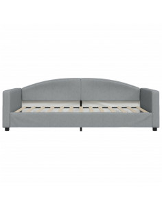 Divano Letto Estraibile Cassetti Grigio Chiaro 100x200 Tessuto 2
