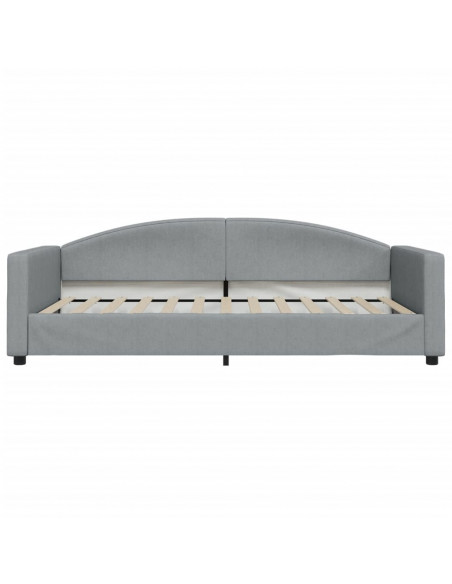 Divano Letto Estraibile Cassetti Grigio Chiaro 100x200 Tessuto