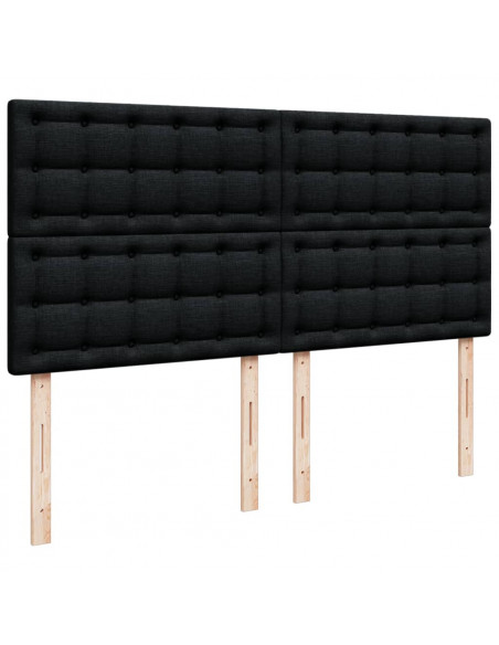 Giroletto a Molle con Materasso Nero 180x200 cm in Tessuto