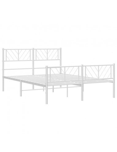 Giroletto con Testiera e Pediera Metallo Bianco 140x190 cm