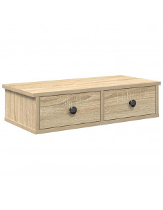 Scaffale a Parete con Cassetti Sonoma 60x25x15 cm in Truciolato 2