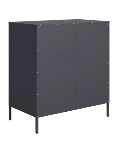 Credenza Antracite 68x39x73,5 cm in Acciaio Laminato a Freddo