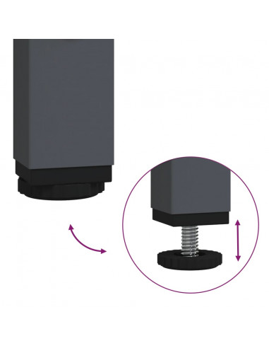 Credenza Antracite 68x39x73,5 cm in Acciaio Laminato a Freddo