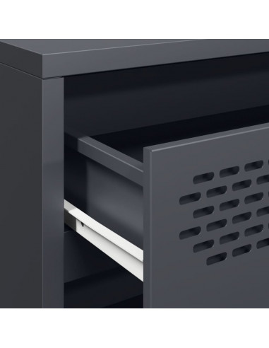 Credenza Antracite 68x39x73,5 cm in Acciaio Laminato a Freddo