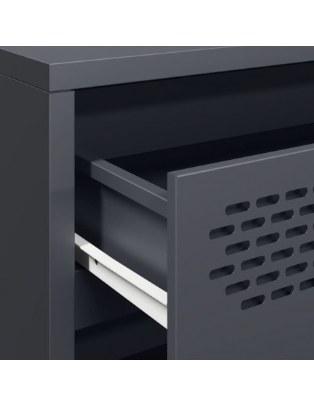 Credenza Antracite 68x39x73,5 cm in Acciaio Laminato a Freddo