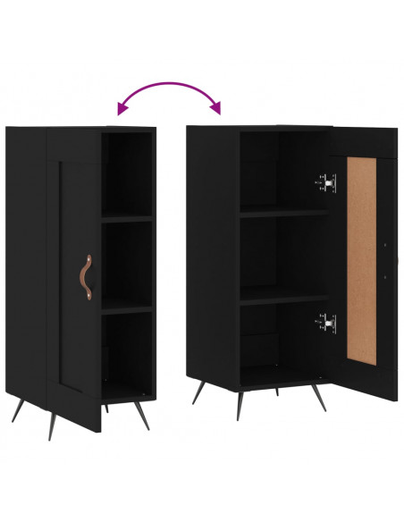Credenza Nero 34,5x34x90 cm in Legno Multistrato