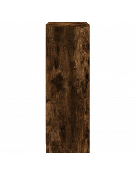 Credenza con LED Rovere Fumo 77x34x100 cm in Legno Multistrato