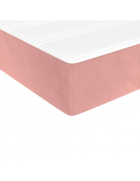 Materasso a Molle Insacchettate Rosa 100x200x20 cm in Velluto