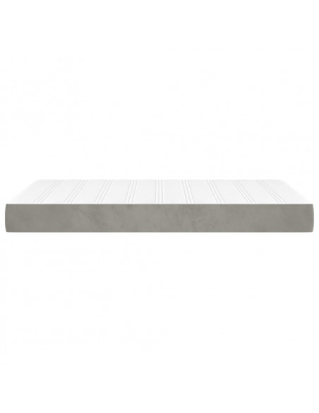 Materasso a Molle Grigio Chiaro 120x200x20 cm in Velluto