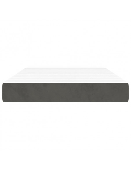 Materasso a Molle Grigio Scuro 120x200x20 cm in Velluto