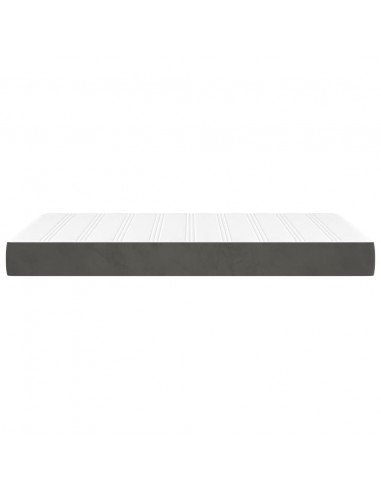 Materasso a Molle Grigio Scuro 120x200x20 cm in Velluto
