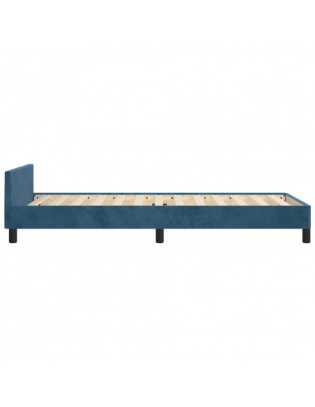 Giroletto con Testiera Blu Scuro 80x200 cm in Velluto