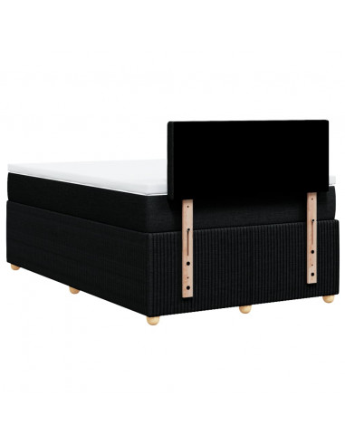 Giroletto a Molle con Materasso Nero 120x200 cm in Tessuto