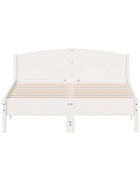 Giroletto con Testiera Bianco 160x200 cm Legno Massello di Pino
