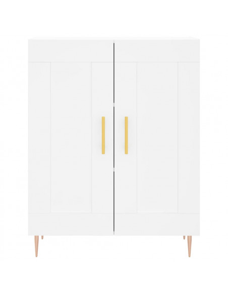 Credenza Bianca 69,5x34x180 cm in Legno Multistrato