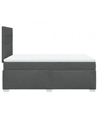 Giroletto a Molle con Materasso Grigio Scuro 120x200 cm Tessuto