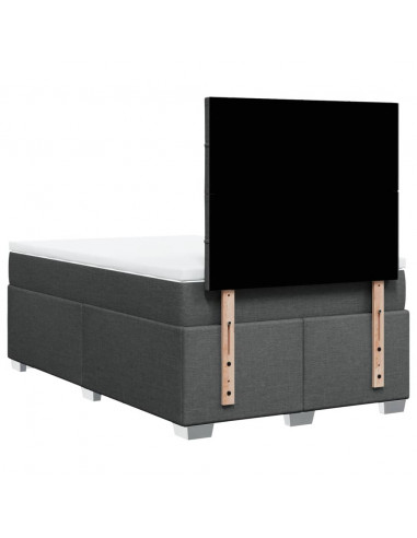 Giroletto a Molle con Materasso Grigio Scuro 120x200 cm Tessuto