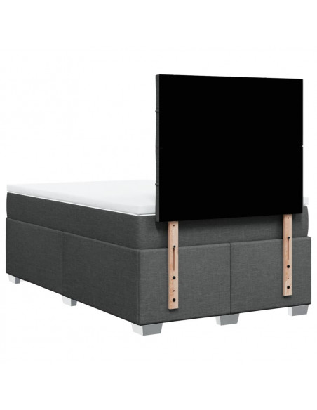 Giroletto a Molle con Materasso Grigio Scuro 120x200 cm Tessuto