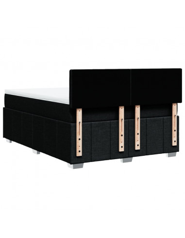 Giroletto a Molle con Materasso Nero 160x200 cm in Tessuto