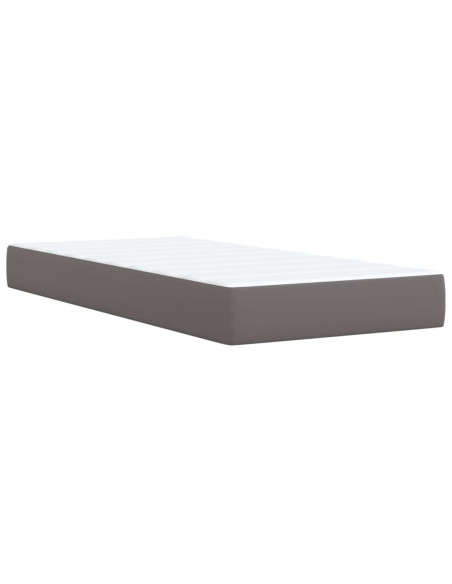 Giroletto a Molle con Materasso Grigio 90x190 cm in Similpelle