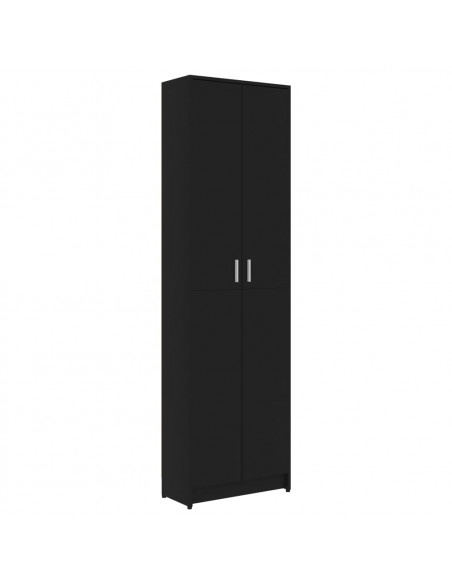 Armadio da Corridoio Nero 55x25x189 cm Legno Multistrato