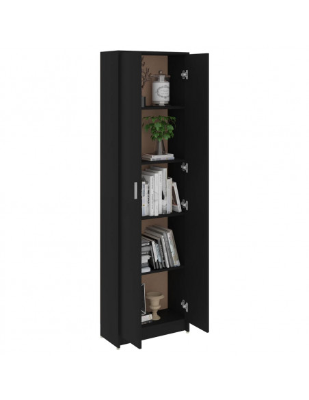 Armadio da Corridoio Nero 55x25x189 cm Legno Multistrato