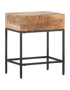 Tavolino 40x30x50 cm in Legno Massello di Mango Grezzo 2