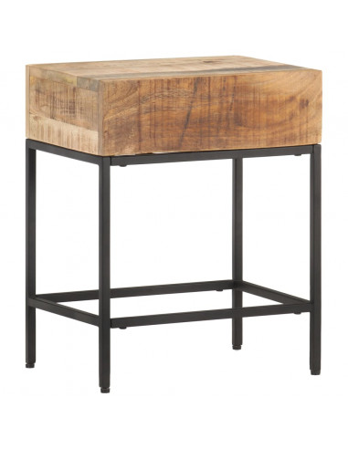 Tavolino 40x30x50 cm in Legno Massello di Mango Grezzo