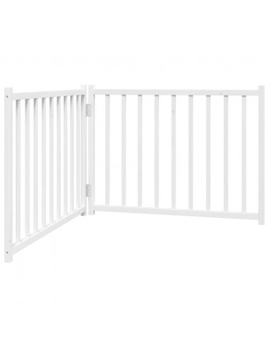 Cancello Cani Pieghevole 2 Pannelli Bianco 160cm Massello Abete