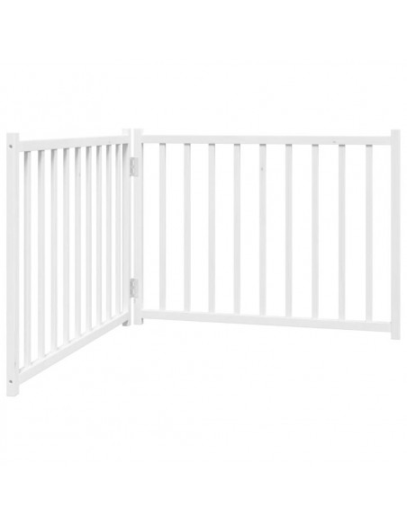 Cancello Cani Pieghevole 2 Pannelli Bianco 160cm Massello Abete