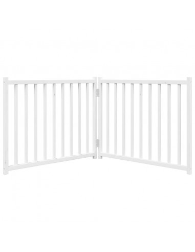 Cancello Cani Pieghevole 2 Pannelli Bianco 160cm Massello Abete