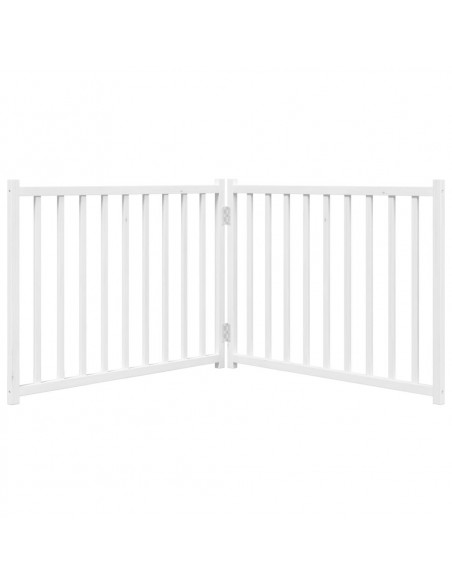 Cancello Cani Pieghevole 2 Pannelli Bianco 160cm Massello Abete