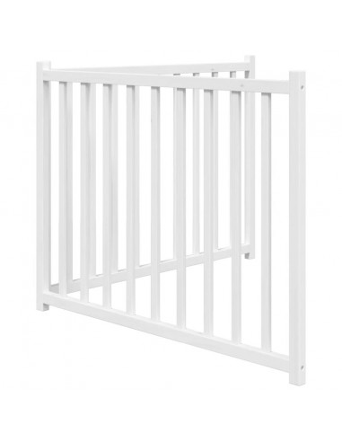 Cancello Cani Pieghevole 2 Pannelli Bianco 160cm Massello Abete