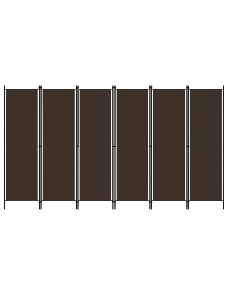 Paravento a 6 Pannelli Marrone 300x180 cm