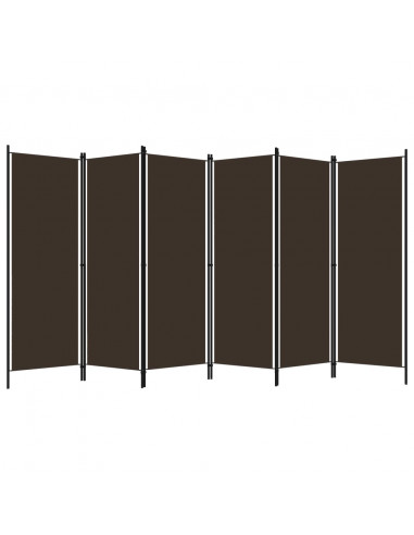 Paravento a 6 Pannelli Marrone 300x180 cm