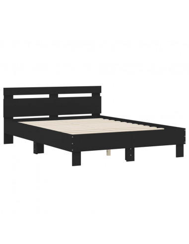 Giroletto con Testiera Nero 120x190 cm in Legno Multistrato