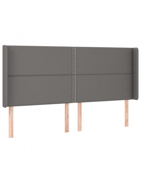 Testiera ad Orecchio Grigio 183x16x118/128 cm in Similpelle