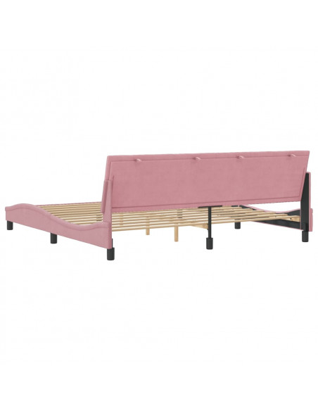 Giroletto con Testiera Rosa 200x200 cm in Velluto