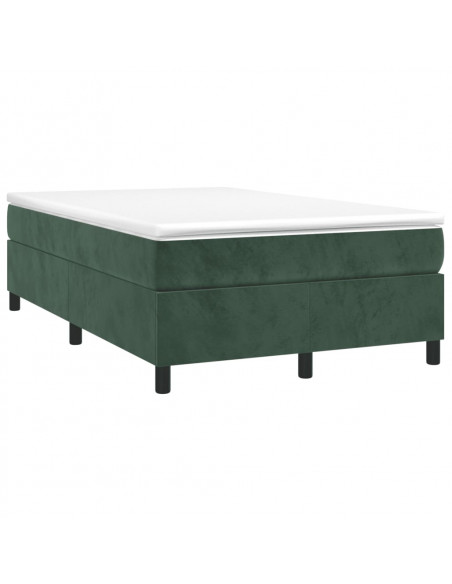 Giroletto a Molle con Materasso Verde Scuro 120x190 cm Velluto