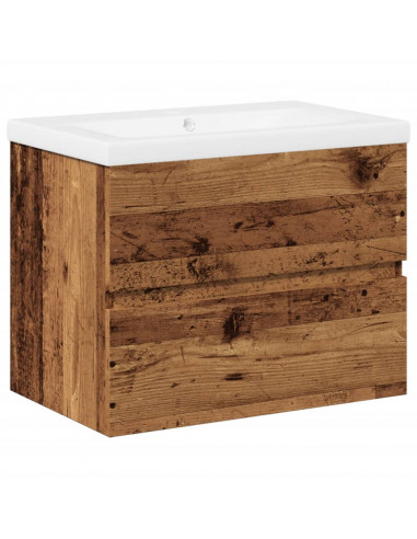 Mobile Bagno con Lavabo Integrato Legno Antico 61x39,5x49 cm
