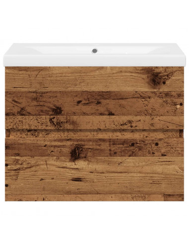 Mobile Bagno con Lavabo Integrato Legno Antico 61x39,5x49 cm