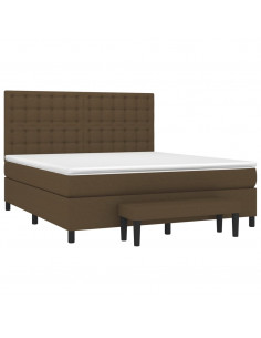 Giroletto a Molle con Materasso Marrone Scuro 160x200cm Tessuto 2