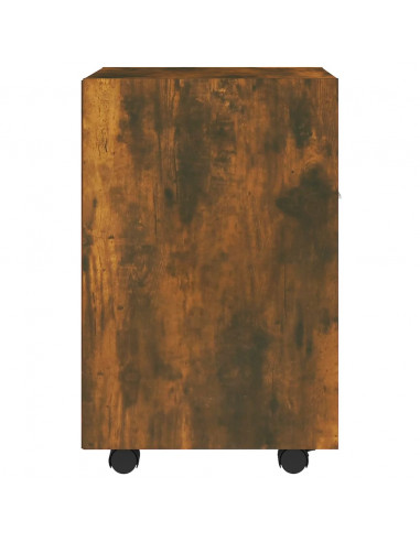 Mobiletto con Ruote Rovere Fumo 33x38x60 cm Legno Multistrato